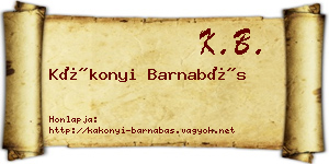 Kákonyi Barnabás névjegykártya