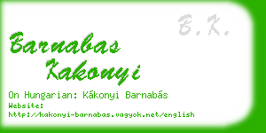 barnabas kakonyi business card