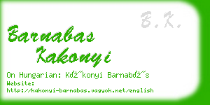 barnabas kakonyi business card